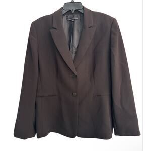 Preston & York Brown Blazer Suit Jacket Coat Women's Plus Size 18 Career Classic